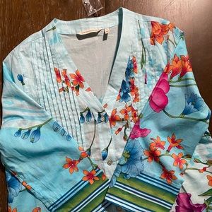 Soft surroundings tropical floor LATALANTE tunic M